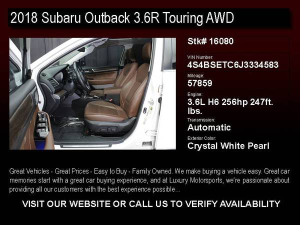 16080 - 2018 Subaru Outback 3 6R Touring AWD CARFAX 1-Owner w/BU for sale in Phoenix, AZ – photo 2