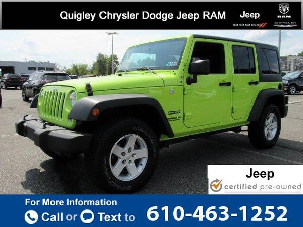 2016 Jeep Wrangler Unlimited Sport suv Hypergreen Clearcoat for sale in Boyertown, PA