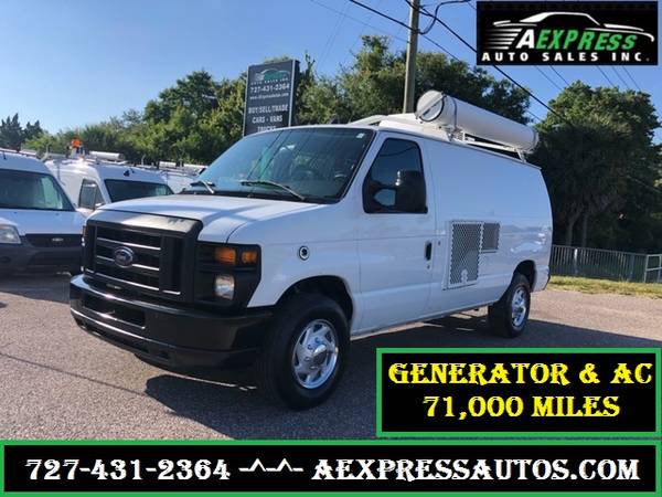 2008 FORD E350 CARGO VAN WITH GENERATOR AND ROOF TOP AC for sale in TARPON SPRINGS, FL 34689, FL