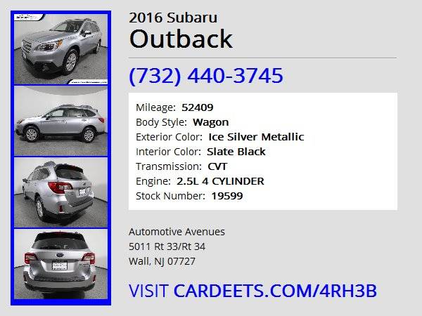 2016 Subaru Outback, Ice Silver Metallic for sale in Wall, NJ – photo 22