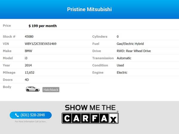 2014 BMW i3 i 3 i-3 - - by dealer - vehicle automotive for sale in Commack, NY – photo 2