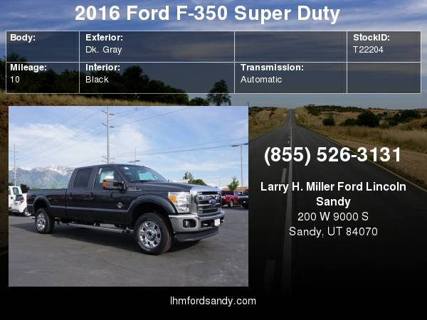 2016 Ford F-350 Super Duty Lariat Schedule a test drive today! for sale in Sandy, UT