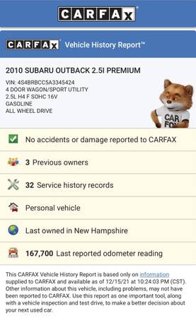 2010 SUBARU OUTBACK PREMIUM AWD 2 5i, CLEAN CARFAX REMOTE for sale in Bridgeport, NY – photo 16