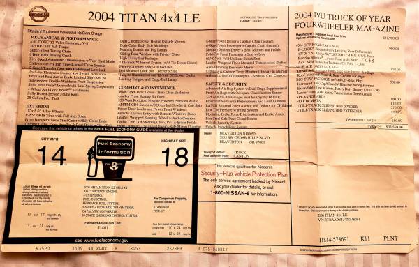 2004 Nissan Titan LE 4x4 (50K Engine/1 yr. warranty, unlimited miles!) for sale in Poulsbo, WA – photo 21