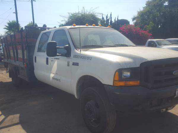 2000 ford f550 power stroke TURBODIESEL..7.3 4 doors flat/ STAKE bed... for sale in North Hollywood, CA – photo 3