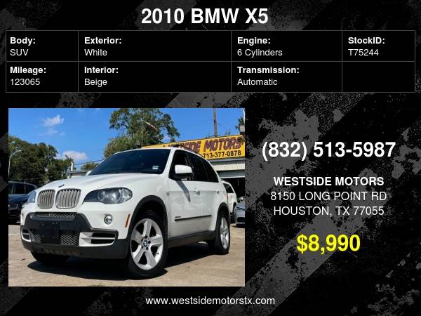 2010 BMW X5 AWD 4dr 35d - - by dealer - vehicle for sale in Houston, TX