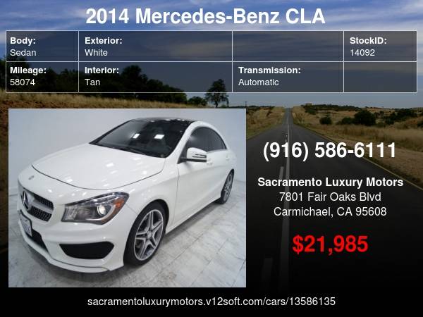 2014 Mercedes-Benz CLA CLA 250 AMG CLA250 LOW MILES LOADED C300... for sale in Carmichael, CA – photo 21