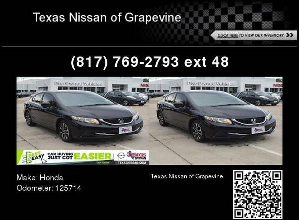 2014 Honda Civic EX - - by dealer - vehicle automotive for sale in GRAPEVINE, TX