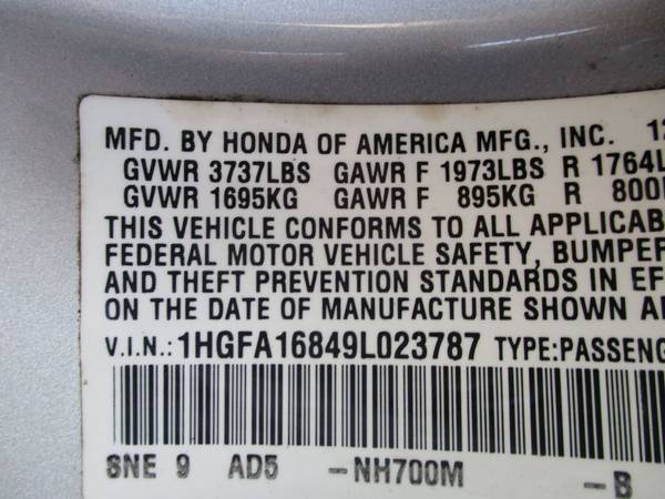 2009 Honda Civic Sedan 4dr Automatic EX SILVER for sale in ALABASTER, AL – photo 15