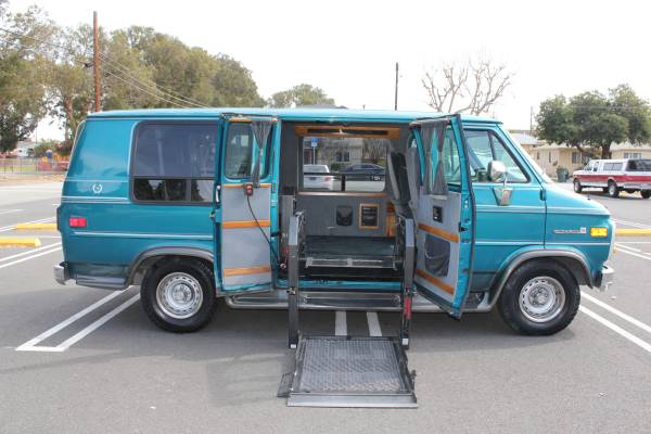 Low 39K Handicap GMC Rally Wagon 2500 wheelchair access mobility van for sale in Torrance, CA