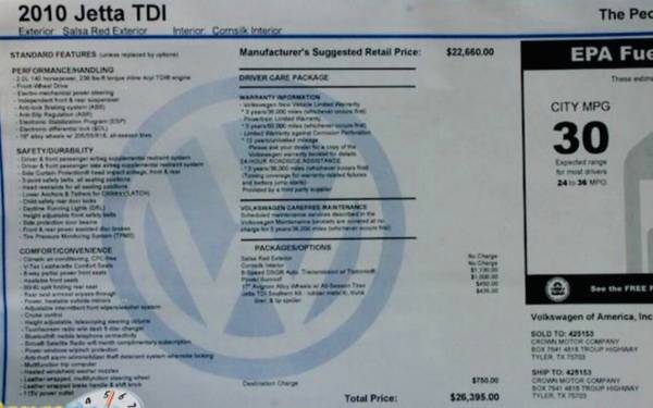 10 VW Jetta Diesel, ONLY 112k miles, CLEAN CAR, $5,800 FIRM - cars &... for sale in Houston, TX – photo 23