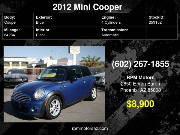 2012 MINI Cooper Hardtop - cars & trucks - by dealer - vehicle... for sale in Phoenix, AZ