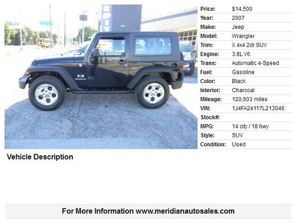 2007 JEEP WRANGLER X, 4X4 2DR, SUPER COOL SUV LOOK!!! - cars &... for sale in San Antonio, TX – photo 2