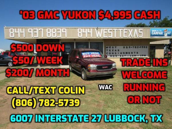 2003 GMC YUKON for sale in Lubbock, TX