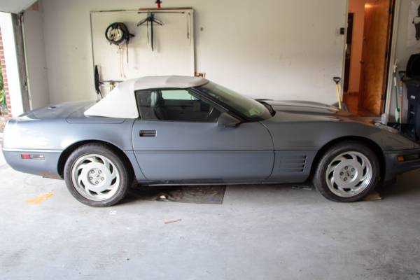 1991 Steel Blue Metallic Corvette w/ Pristine White Top for sale in Fort Washington, District Of Columbia