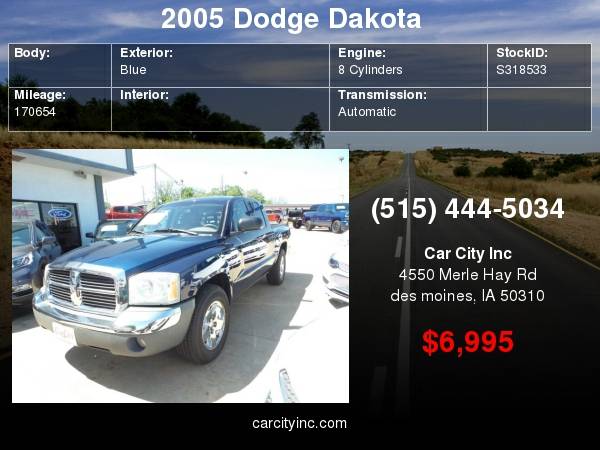 2005 Dodge Dakota SLT for sale in Des Moines, IA – photo 2