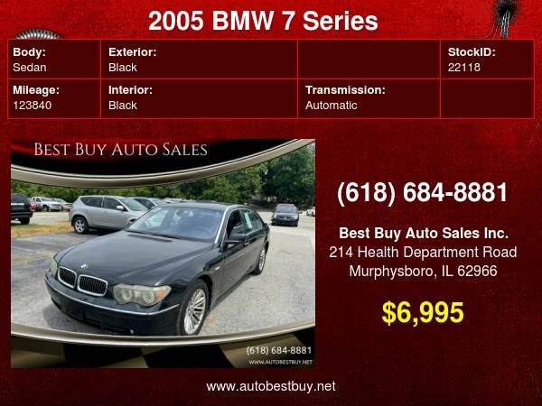 2005 BMW 7 Series 745Li 4dr Sedan Call for Steve or Dean - cars & for sale in Murphysboro, IL