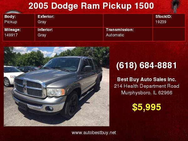 2005 Dodge Ram Pickup 1500 ST 4dr Quad Cab Rwd LB Call for Steve or... for sale in Murphysboro, IL