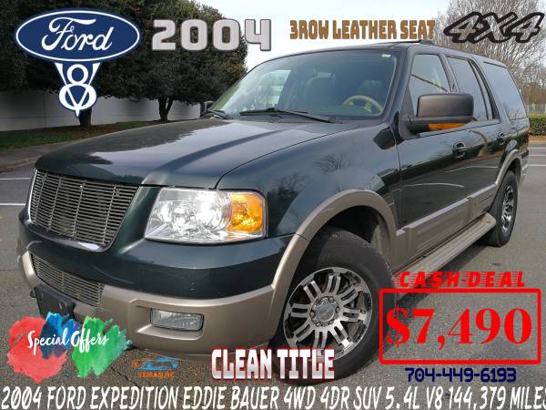 2004 FORD EXPEDITION EDDIE BAUER 4WD 4dr SUV 5 4L V8 144, 379 MILES for sale in Charlotte, SC