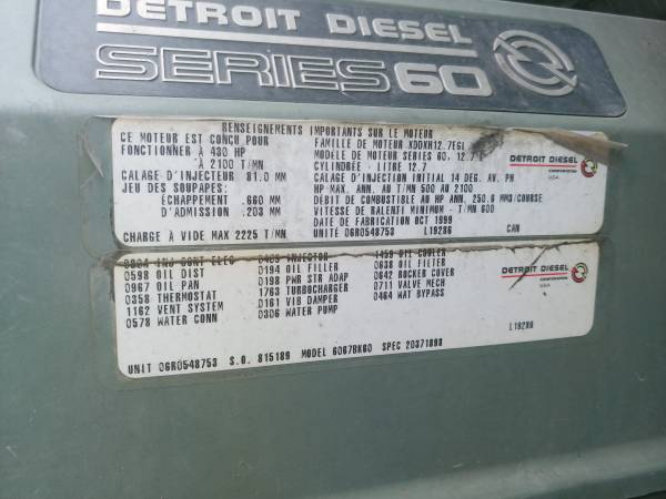 NO ELD 1999 Engine Volvo VNL610 for sale in Chicago, IL