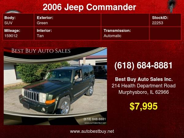 2006 Jeep Commander Limited 4dr SUV 4WD Call for Steve or Dean for sale in Murphysboro, IL