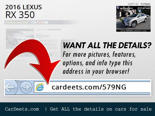 2016 LEXUS RX 350 - - by dealer - vehicle automotive for sale in Willow Springs, NC – photo 24
