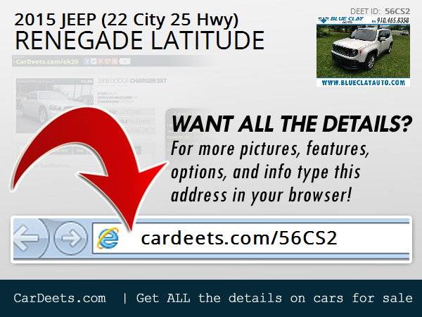 2015 JEEP (22 City 25 Hwy) RENEGADE LATITUDE - - by for sale in Wilmington, NC – photo 17