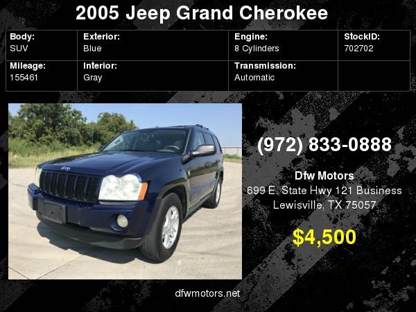 2005 Jeep Grand Cherokee Laredo Limited 4WD for sale in Lewisville, TX – photo 24