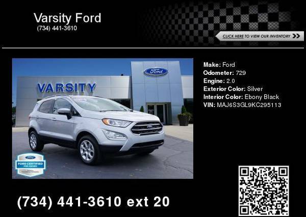 2019 Ford EcoSport SE for sale in Ann Arbor, MI