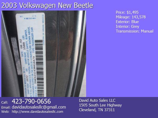 2003 Volkswagen New Beetle for sale in Cleveland, TN – photo 16