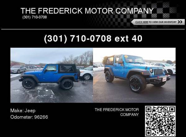 2016 Jeep Wrangler Willys Wheeler - - by dealer for sale in Frederick, MD