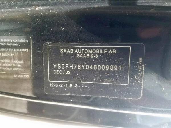 2004 SAAB 9-3 CONVERTIBLE Aero Edition V6 with 5 Speed manual tran for sale in TAMPA, FL – photo 7