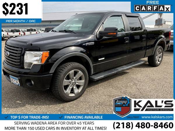 231/mo - 2011 Ford F150 F 150 F-150 XLT 4x4SuperCrew Styleside 55 for sale in Wadena, MN