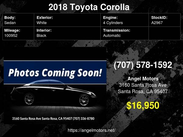 Great Deal 2018 Toyota Corolla L CVT - - by dealer for sale in Santa Rosa, CA