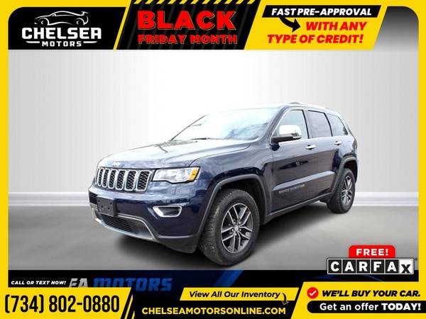 $414/mo - 2017 Jeep Grand Cherokee Limited - Easy Financing! - cars... for sale in Chelsea, MI
