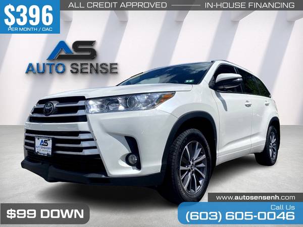 396/mo - 2018 Toyota Highlander XLE AWD - - by dealer for sale in Chichester, ME