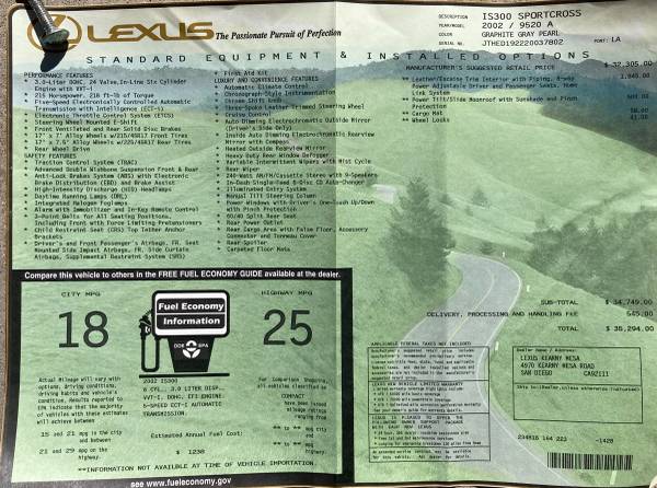2002 Lexus IS300 SportCross 158K mi for sale in San Diego, CA – photo 18