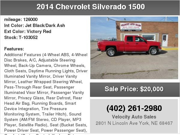 2014 Chevrolet Silverado 1500 4WD Double Cab 143.5 LT w/1LT for sale in York, NE