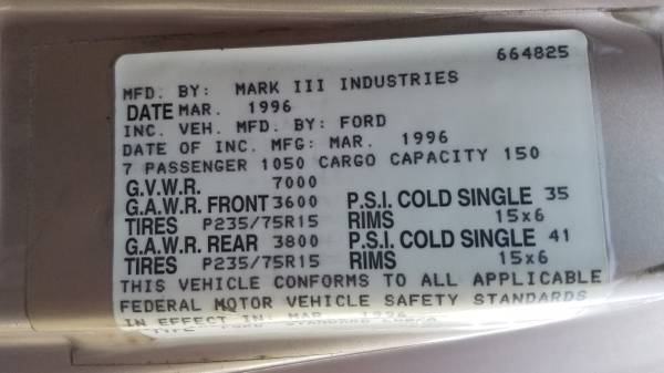 1996 Ford E150 Leisure Van by Mark III for sale in Saint Johnsville, NY – photo 13