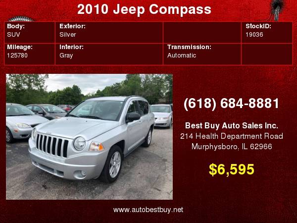 2010 Jeep Compass Latitude 4x4 4dr SUV Call for Steve or Dean for sale in Murphysboro, IL
