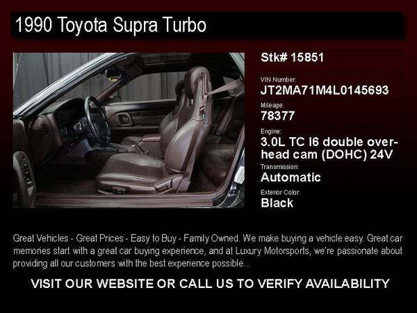 15851 - 1990 Toyota Supra Turbo Clean CARFAX 90 hatchback - cars & for sale in Phoenix, AZ – photo 2