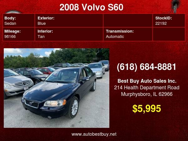 2008 Volvo S60 2 5T AWD 4dr Sedan Call for Steve or Dean - cars & for sale in Murphysboro, IL