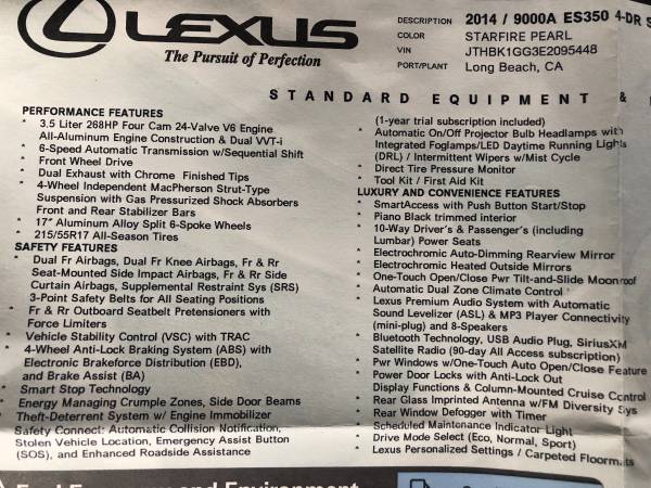 2014 Lexus ES350 for sale in Gulfport , MS – photo 14