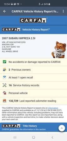 2007 Subaru Impreza Wagon AWD Clean Carfax,Warranty - cars & trucks... for sale in Charleston, SC – photo 2