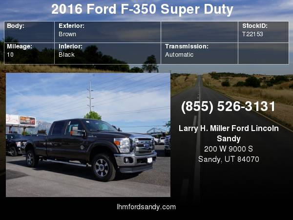 2016 Ford F-350 Super Duty Lariat Schedule a test drive today! for sale in Sandy, UT