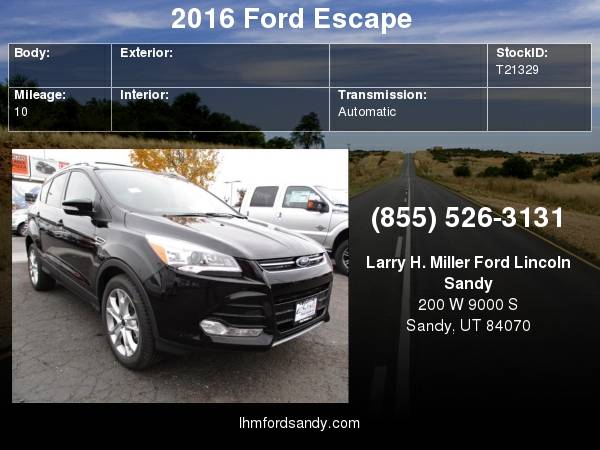 2016 Ford Escape Titanium Schedule a test drive today! for sale in Sandy, UT