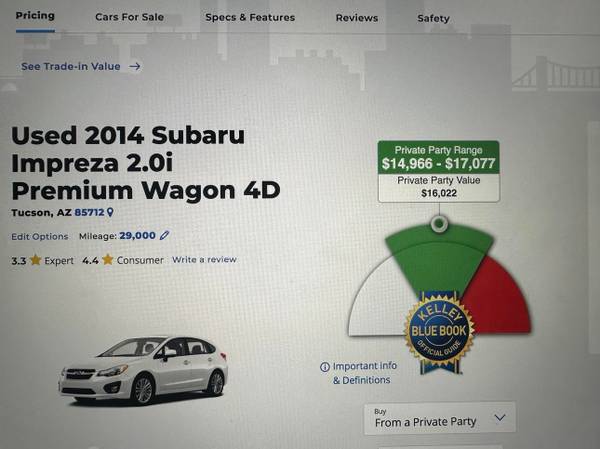 2014 Subaru Impreza (AWD) 29, 000 Actual Miles/Like new - cars & for sale in Tucson, AZ – photo 11