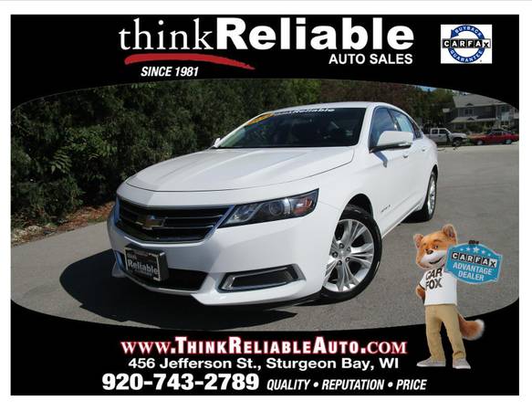2014 CHEVROLET IMPALA 2LT 305HP 3.6 V6 VERY CLEAN LOCAL TRADE IN!! for sale in STURGEON BAY, WI