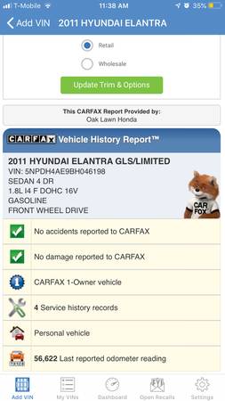 2011 Hyundai Elantra GLS sedan 4 door 92k miles ONE OWNER for sale in Alsip, IL – photo 15