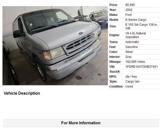 2002 Ford E150 Conversion Van Clean! - - by dealer for sale in Wixom, MI – photo 2
